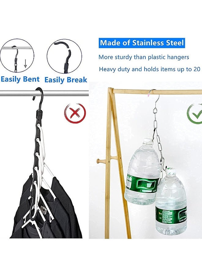 4 Piece Stainless Steel Hanger Chain, Closet Organizer and Storage, Space Saving Hanger, Great for Shirts Pants Dress Coat, College Dorm Room Essentials Wardrobe Chain - Image 4