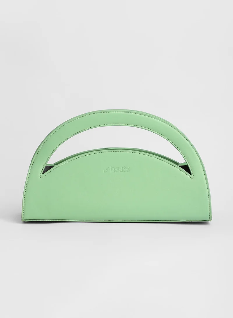 Haute Sauce Solid Zip Lock Regular Vegan Leather Hand Bag For Women