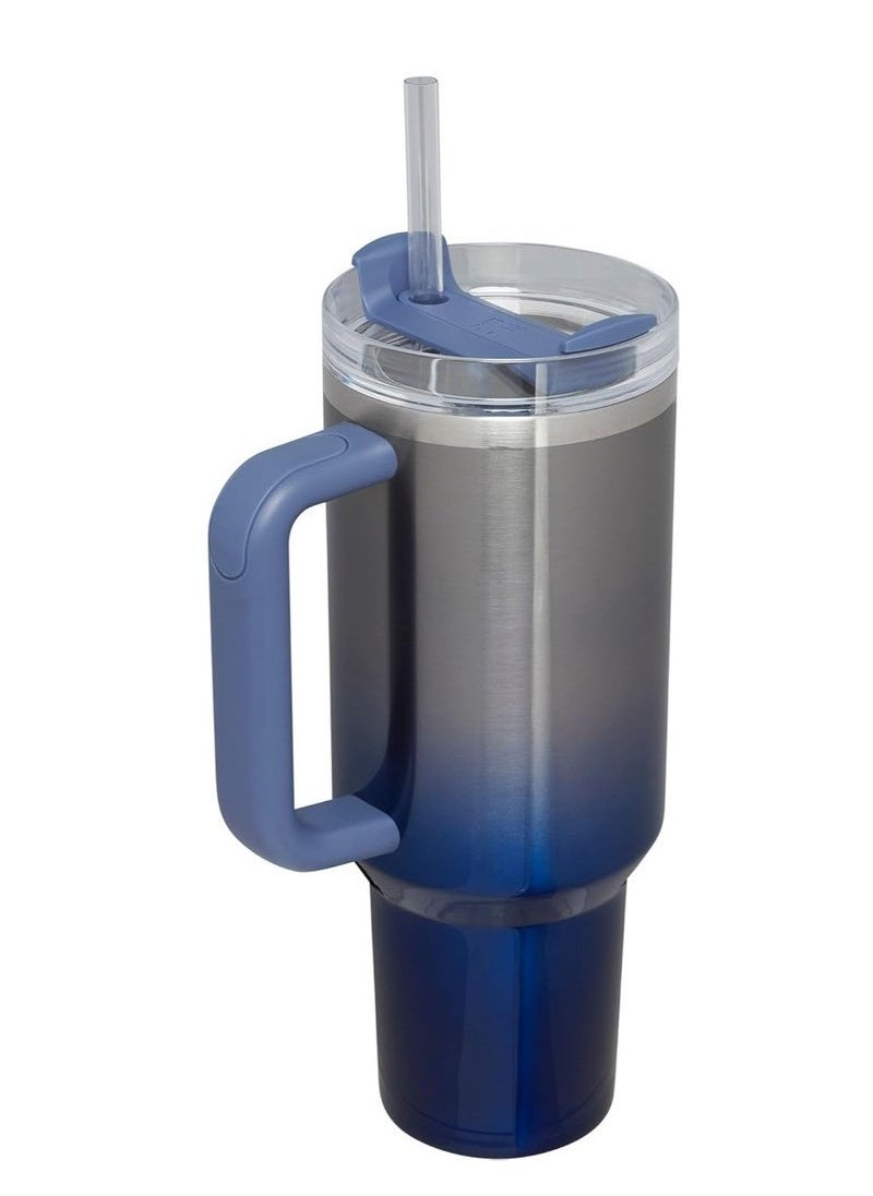 40oz Insulated Stainless Steel Travel Tumbler with FlowState Lid and Reusable Straw – Keeps Drinks Hot for 8 Hours & Cold for 24 Hours – Leak-Resistant Large Hydration Cup for Travel, Office & Home – Twilight Gradient Design, Perfect for On-the-Go Hydration