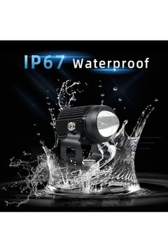 Generic Motorcycle Driving Light LED High Low Beam Yellow White Fog Light 3 Modes Adjustable Bracket IP67 Waterproof 60W 3575SMD DC 9-30V Work Lamp Compatible with Tractor Truck Car SUV 2Pcs Black  - Image 4