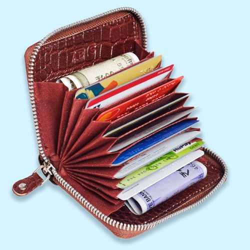 ABYS Genuine Leather Brown Unisex Credit/Debit/ATM Card Holder Wallet - Image 5