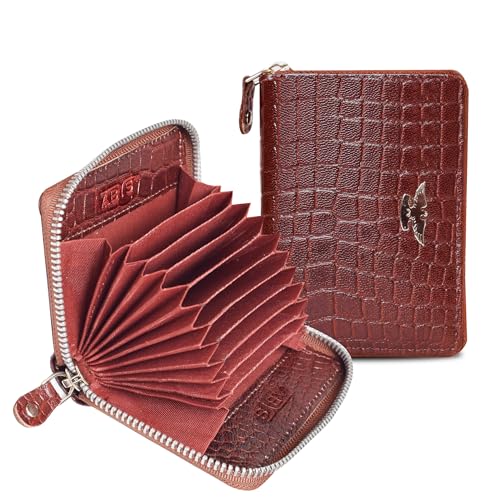 ABYS Genuine Leather Brown Unisex Credit/Debit/ATM Card Holder Wallet - Image 1