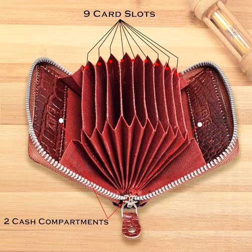 ABYS Genuine Leather Brown Unisex Credit/Debit/ATM Card Holder Wallet - Image 4