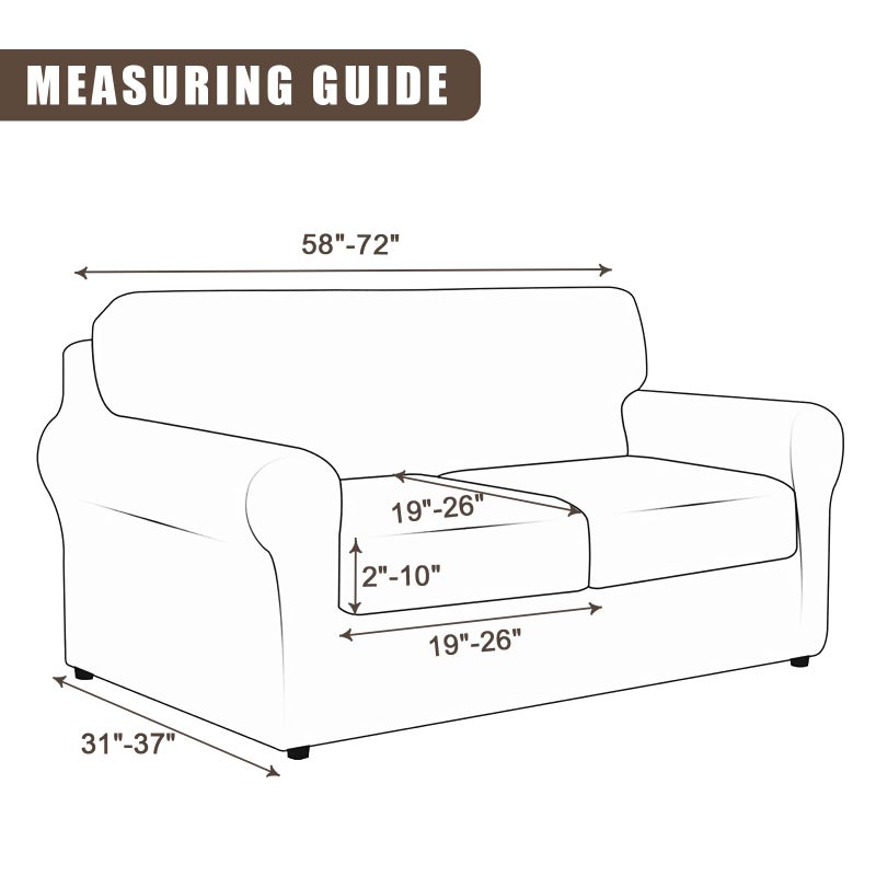 SearchI SearchI Stretch Sofa Cover Printed Couch Cover  Floral Pattern 3 Pieces Loveseat Slipcover with 2 Separate Cushion Cover  Washable Furniture Protector for Living Room(Loveseat  Grey Lotus+White)  - Image 3