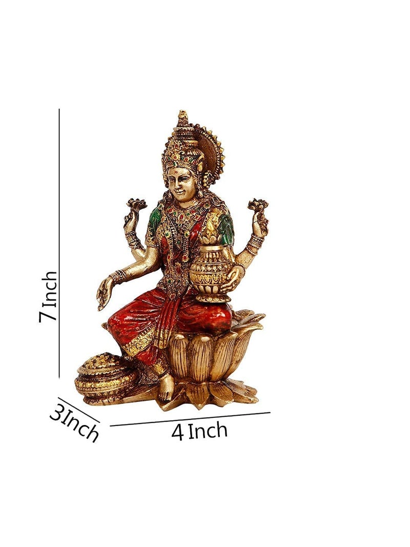 CraftVatika Lakshmi Devi Idol Statue for Home Puja Goddess Laxmi Idols Showpiece for Temple Pooja Room Diwali Decoration Gifts for Family Friends Corporate Client Mother Father - Image 4
