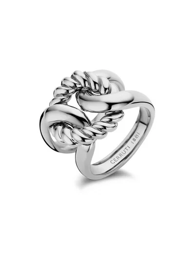 CERRUTI 1881 Couture Silver Stainless Steel Ring for Women