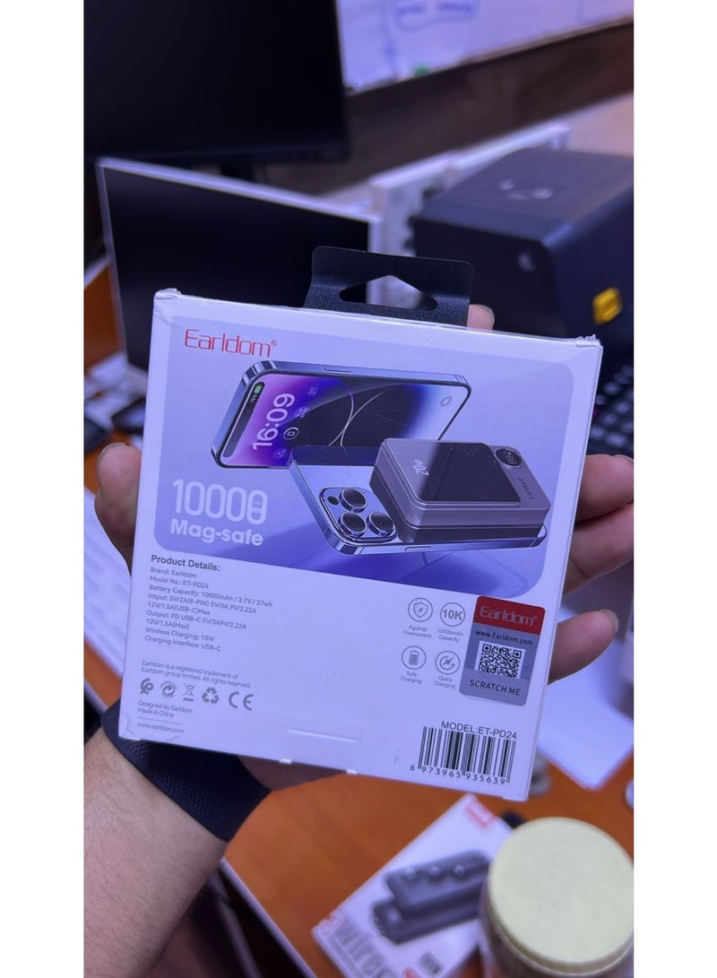 أيرلدوم بنك طاقة ماج سيف بقوة 10000 مللي أمبير في الساعة مع خرج 20 واط ، شحن لاسلكي 15 واط ، شحن سريع يو اس بي سي-شاشة ديجيتال ، متوافق مع أجهزة آيفون وماج سيف - Image 1