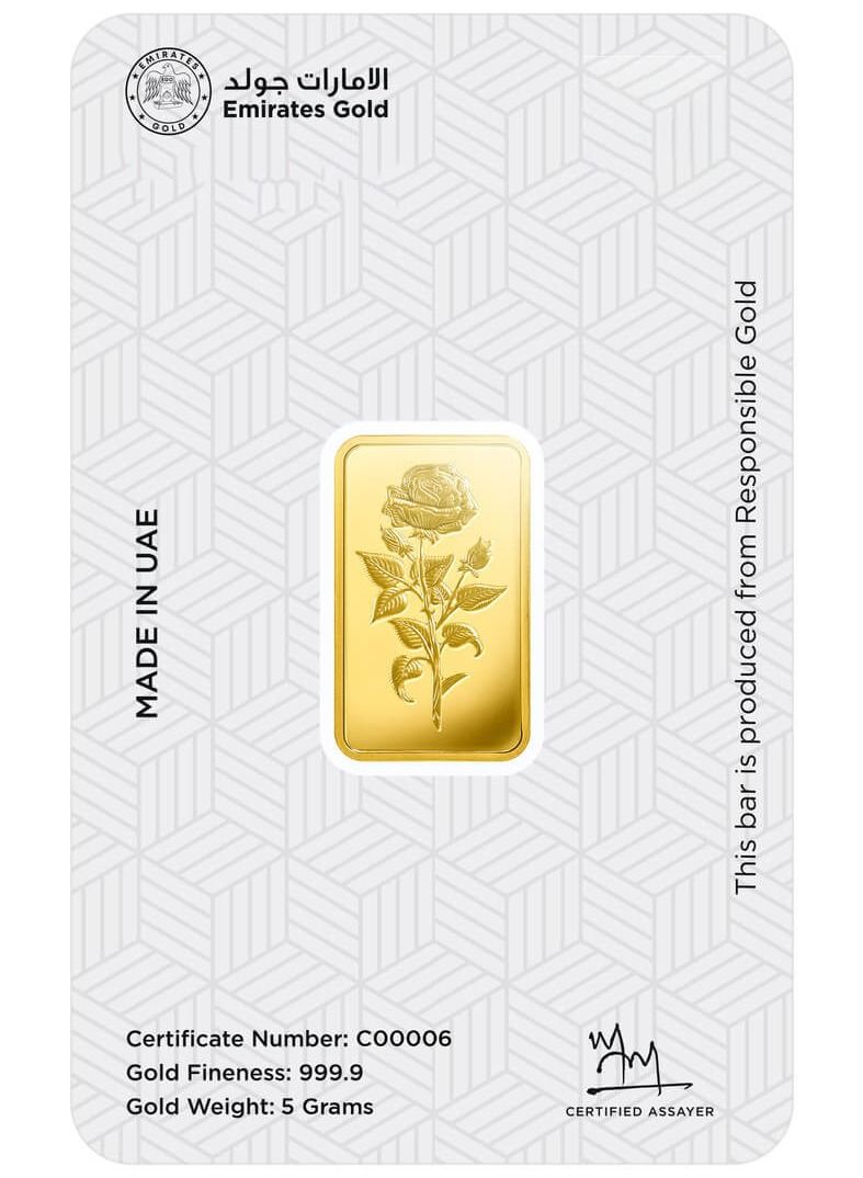 Emirates Gold 5g Gold Bar 999.9 - QR VERIFY - WITH INVOICE - Image 2