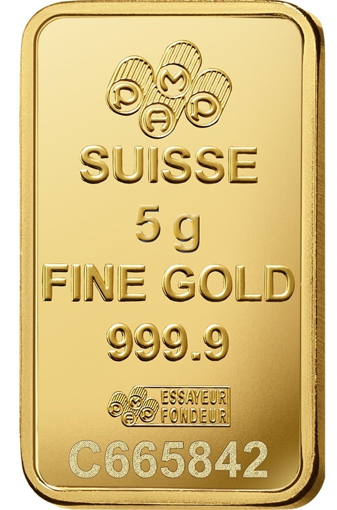 PAMP 5g Gold Bar 24K (999.9 Fine Gold) – WITH INVOICE - Image 1