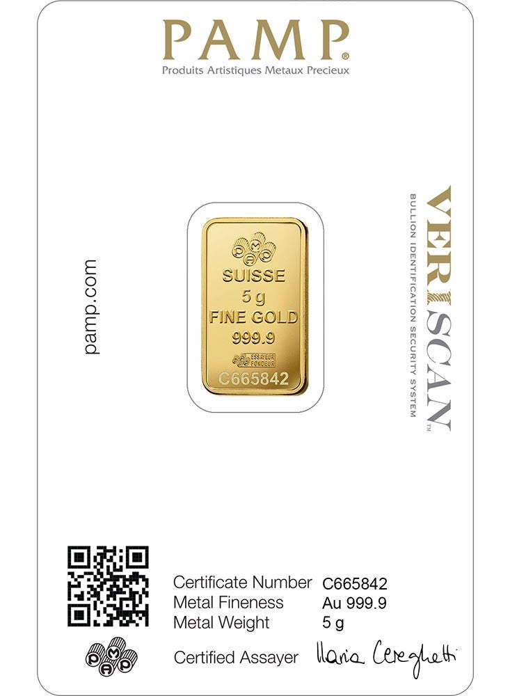 PAMP 5g Gold Bar 24K (999.9 Fine Gold) – WITH INVOICE - Image 3