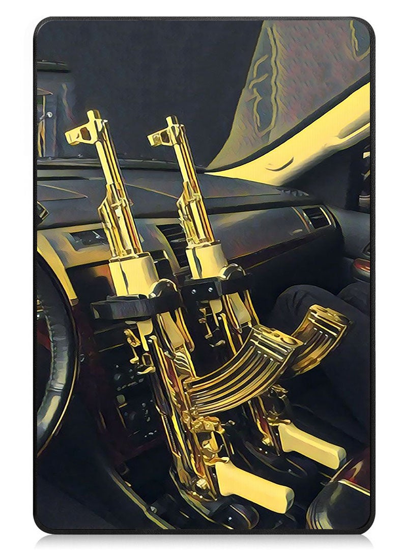 Theodor Protective Flip Case For Huawei MatePad 11.5 S (2024) With Trifold Stand Auto Wake Sleep Shockproof Cover AK 47 Guns - Image 1