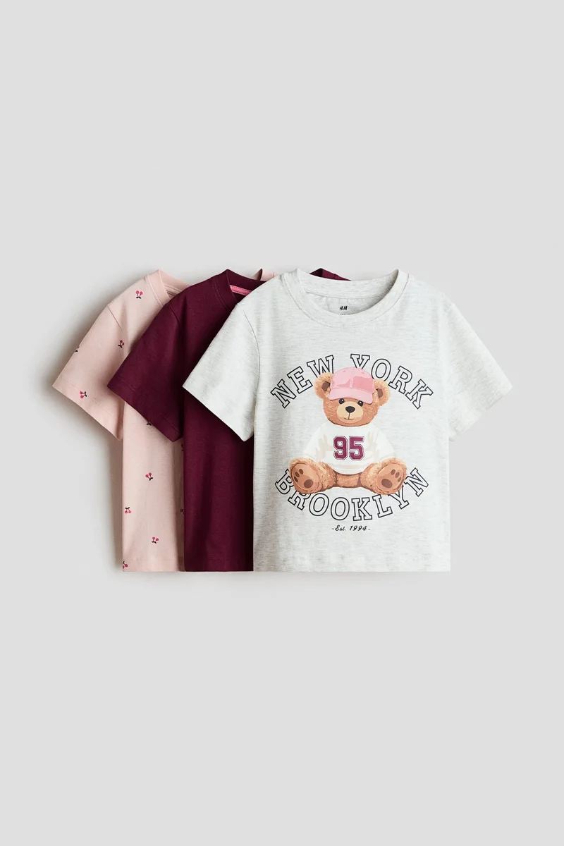 H&M 3-pack printed T-shirts