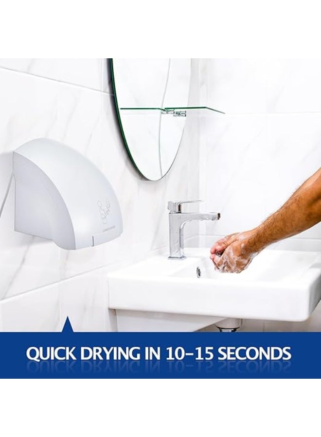 BRIMIX High-Speed Electric Hand Dryer – Powerful 1800W Automatic Hot Air Bathroom Dryer, Wall-Mounted Stainless Steel, Quick Drying, Energy Efficient for Home, Office, Restaurants - Image 2