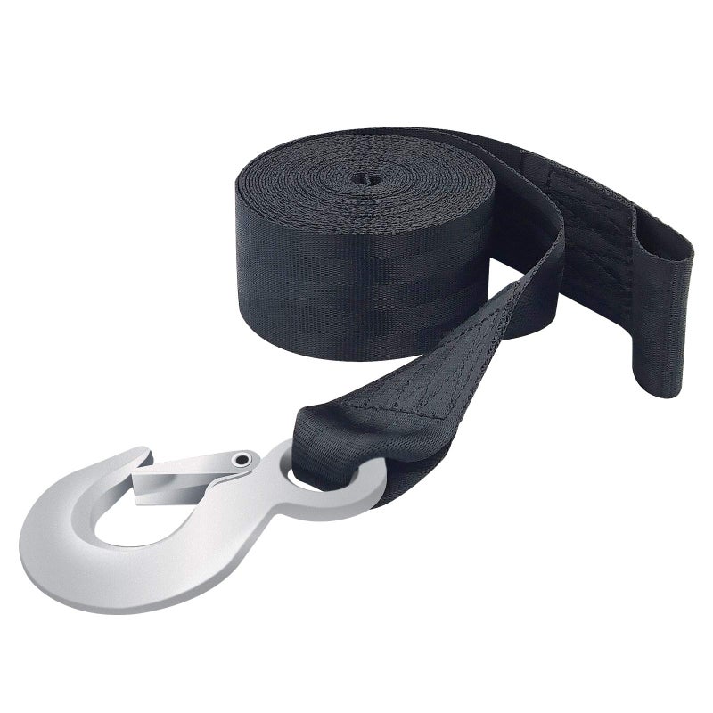 Boat Trailer Winch Strap 2 x 20 with Hook Replacement 10000 lbs Breaking Strength Loop End for Boats Trailer Wave Runner Towing Heavy Duty Equipment