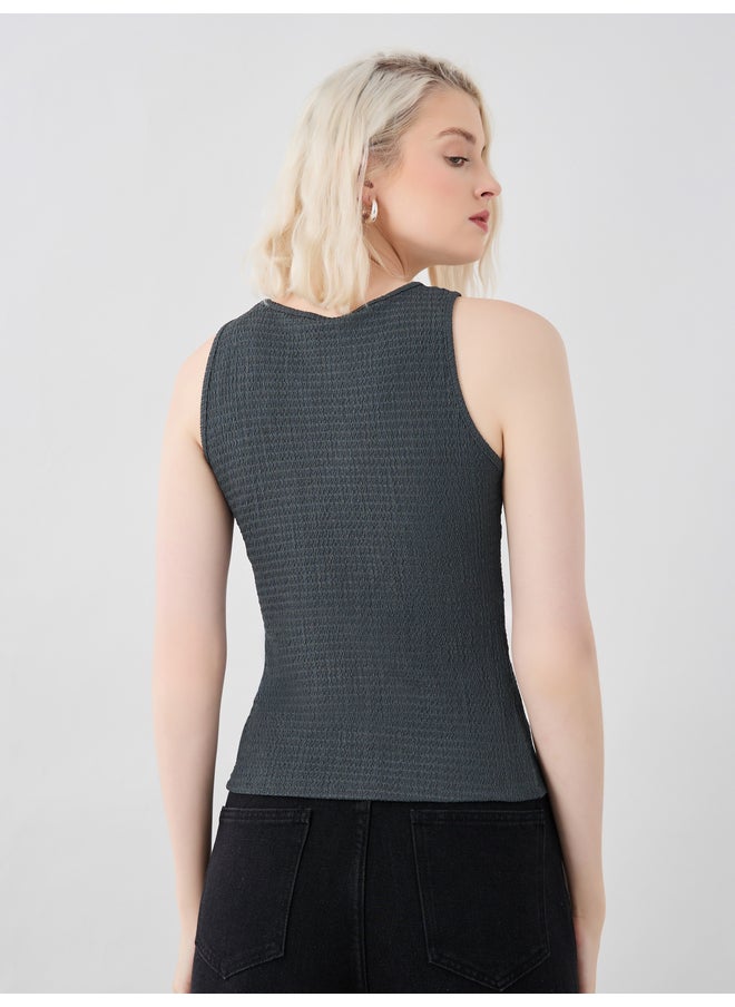 Take Two Take Two Texture Round Neck Sleeveless Cami Top  - Image 5