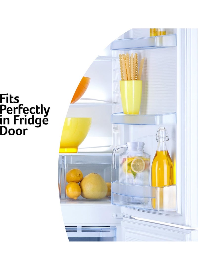 هوم زون هوم زون عبوة من 2 ابريق زجاجي مزخرف بغطاء للثلاجة ابريق ماء زجاجي شفاف مع مقبض سعة 60 اونصة (1.8 لتر) - Image 4