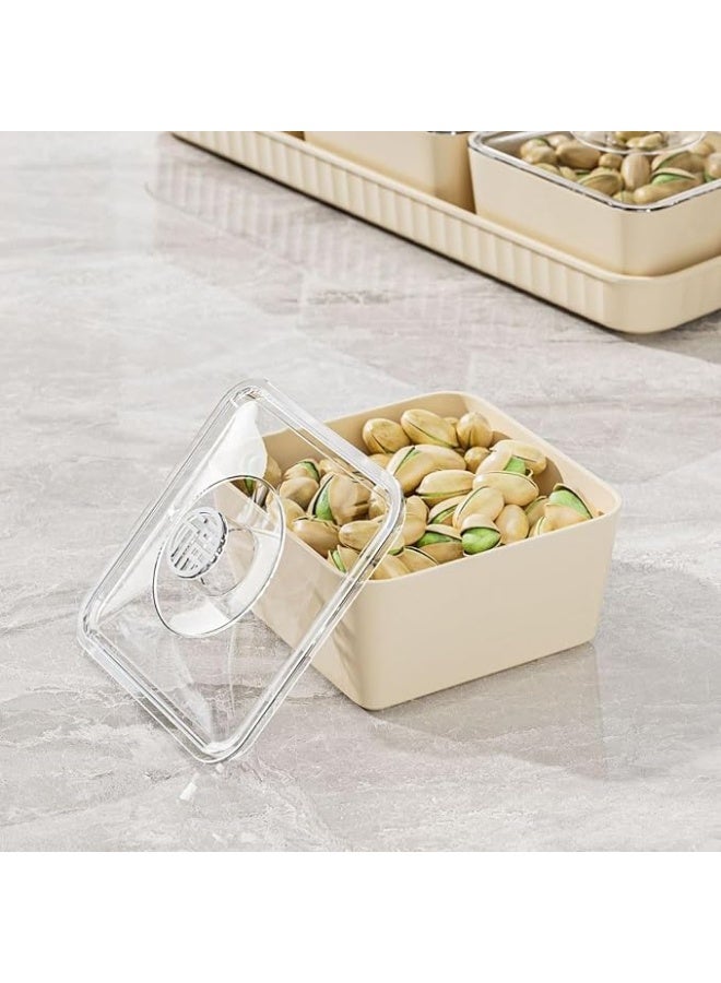 DUNISO Snack Serving Platter Set，Divided Serving Tray with 6 Removable Dish Bowls，Fruit Bowls With Lids And Trays，Beautiful and Easy to Clean，Used For Fruit Desserts, Appetizers, Nuts, Snacks, Candies - Image 5