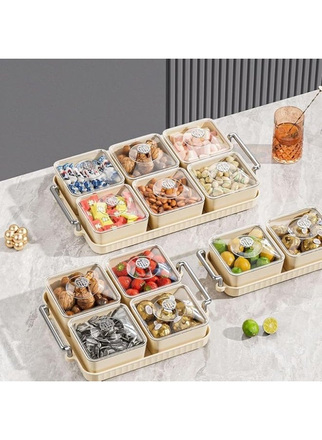 DUNISO Snack Serving Platter Set，Divided Serving Tray with 6 Removable Dish Bowls，Fruit Bowls With Lids And Trays，Beautiful and Easy to Clean，Used For Fruit Desserts, Appetizers, Nuts, Snacks, Candies - Image 4