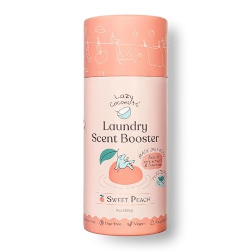 Lazy Coconuts Sweet Peach Laundry Beads Eco Friendly Plastic Free Minimal Natural Ingredients Dye Free Laundry Scent Boosters Zero Waste Recyclable Package Carbon Negative