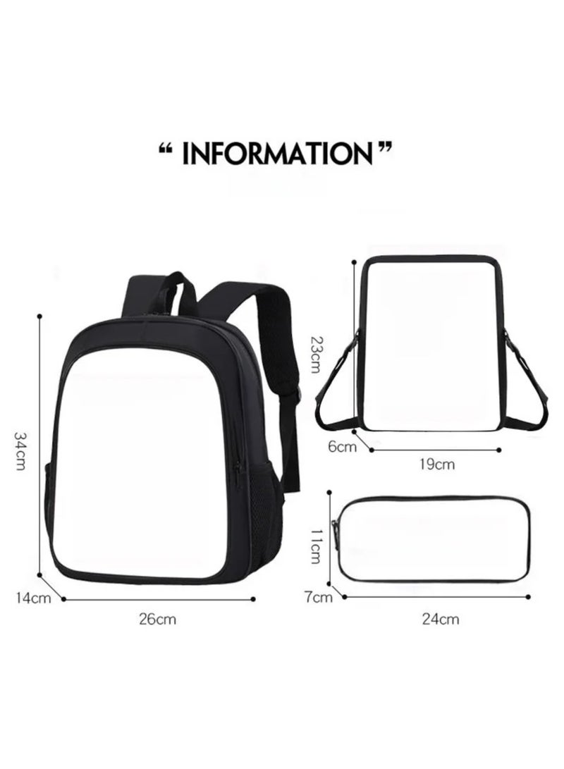 Labubu Student Cartoon Schoolbag Cute Children's Backpack Large Capacity Backpack 34*26*14CM + Lunch Bag 23*19*6CM + Pencil Case 11*24*7CM Three-piece Set - Image 2