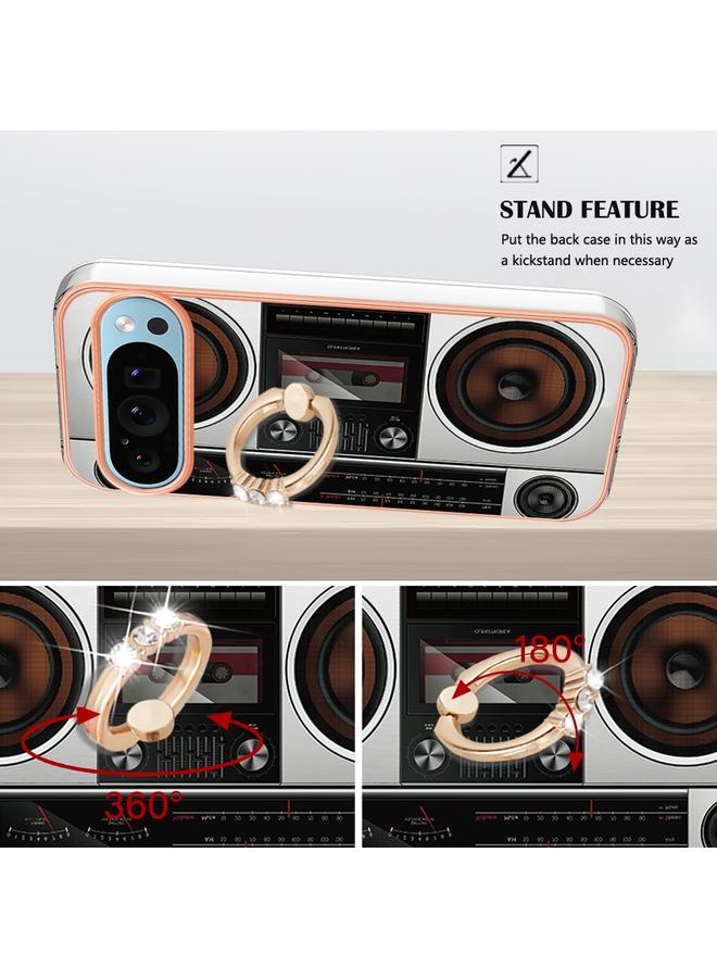 اس-توب جراب لهاتف Google Pixel 9 Pro XL مطلي بالكهرباء من الجانبين مع حامل حلقي - Image 3