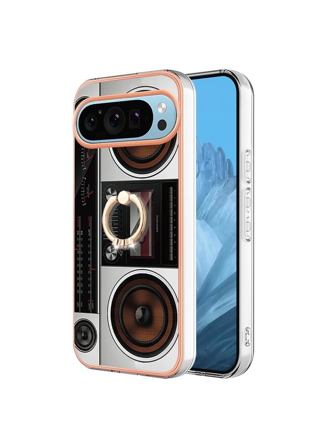 اس-توب جراب لهاتف Google Pixel 9 Pro XL مطلي بالكهرباء من الجانبين مع حامل حلقي - Image 1