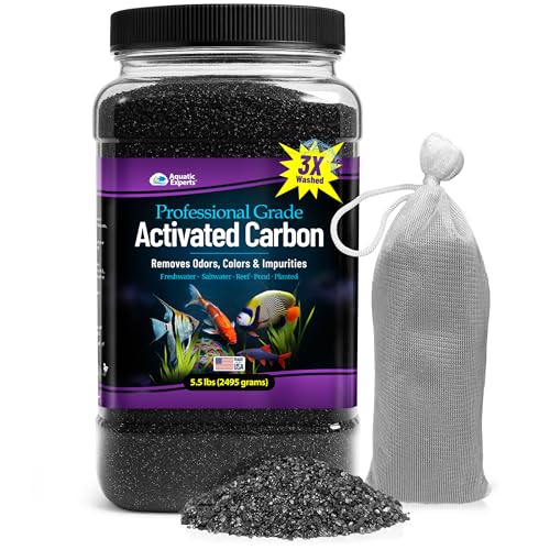 Aquatic Experts Premium Activated Carbon, Aquarium Carbon for Fish Tank Filter, Aquarium Filter Media, Granulated Charcoal for Fish Tanks, Activated Charcoal Bulk (5.5 lbs with Fine Mesh Bag) - Image 1