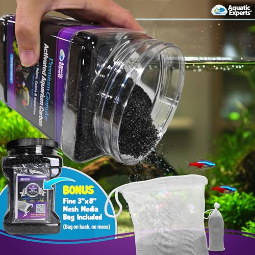 Aquatic Experts Premium Activated Carbon, Aquarium Carbon for Fish Tank Filter, Aquarium Filter Media, Granulated Charcoal for Fish Tanks, Activated Charcoal Bulk (5.5 lbs with Fine Mesh Bag) - Image 4