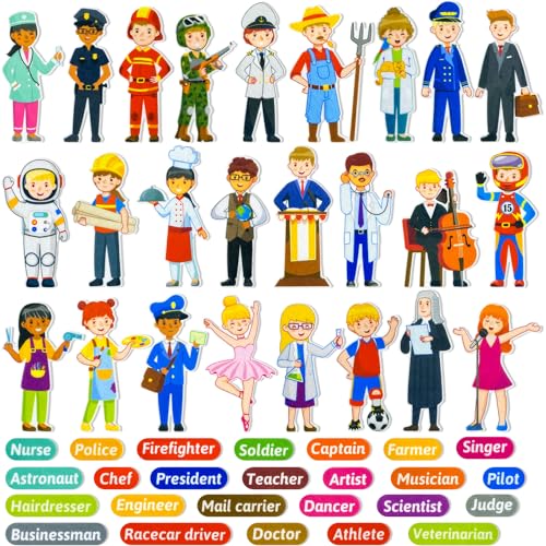 PENGFULL Felt Career Image DressUp Learning Pieces50 Felt Flannel Board PiecesCareer Community Helpers Learning for Toddlersfor KindergartenPreschoolToddlers - Image 1