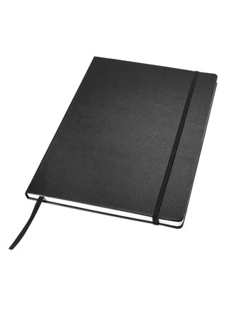 Lined Journal Notebooks A5 Hardcover Executive Notebooks 5.5 X 8.3 Inches Journals Faux Leather Black Ruled Writing Notebooks with Elastic Band for Office Home School Business - view 3