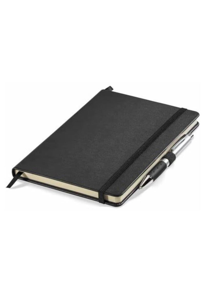 JoyousSto Lined Journal Notebooks A5 Hardcover Executive Notebooks 5.5 X 8.3 Inches Journals Faux Leather Black Ruled Writing Notebooks with Elastic Band for Office Home School Business - Image 1