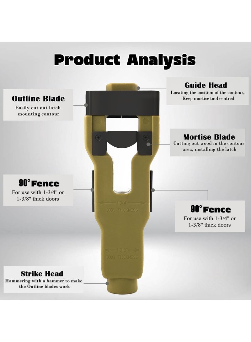 عام **أداة ثقب مغلاق الباب - شفرة من فولاذ عالي السرعة، إزميل دقيق لتنفيذ أعمال النجارة وإزالة المواد وتركيب مغاليق الأبواب** - Image 4