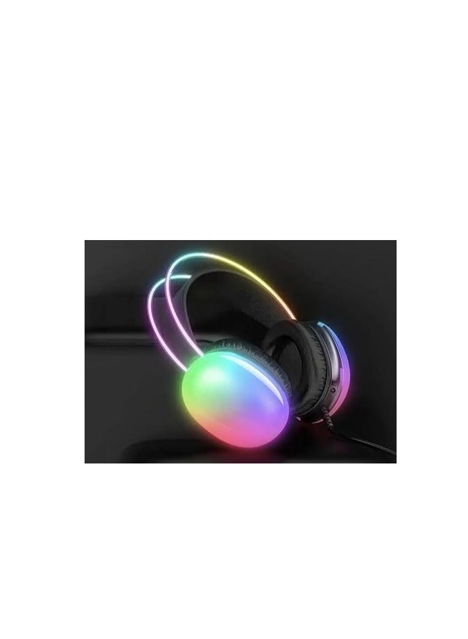 Tone PM860 Large LED Light Wireless Bluetooth Headset with Microphone for Gaming Stereo Music for Mobile Phone Laptop FM Radio V5.2 External Support SD Card Black - Image 3