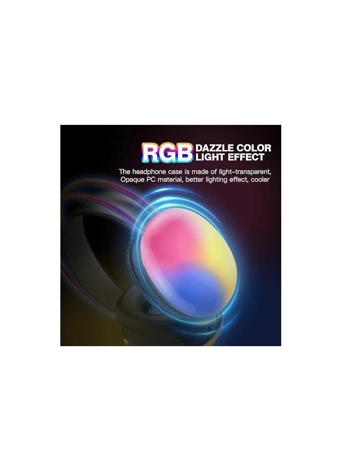 Tone PM860 Large LED Light Wireless Bluetooth Headset with Microphone for Gaming Stereo Music for Mobile Phone Laptop FM Radio V5.2 External Support SD Card Black - Image 5