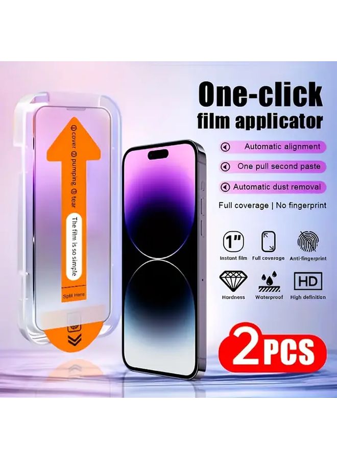 2 Pack Tempered Glass Screen Protector For IPhone 16 Plus Full Coverage Anti Fingerprint HD Clear - Image 2