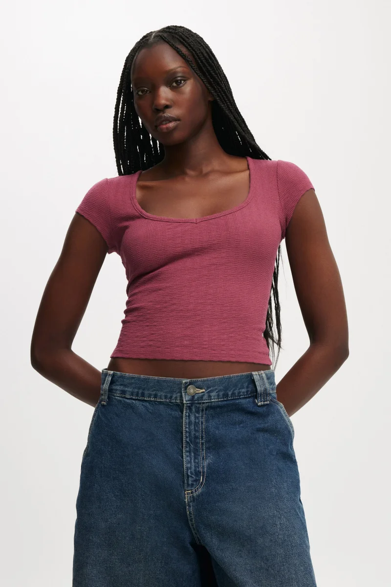 Cotton On Hailey Textured Short Sleeve