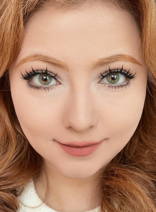 سيدة جديدة عدسات فريش ليدي Molly Green ملونة 14.00 مم سنوية – عدسات ناعمة وخضراء لتكبير العين، مثالية للارتداء اليومي والمكياج والحفلات - Image 5