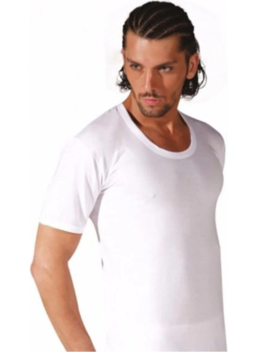 Seher Yıldızı Morning Star Men's Colorful Combed Cotton Crew Neck Undershirt 002 - 6 Pieces