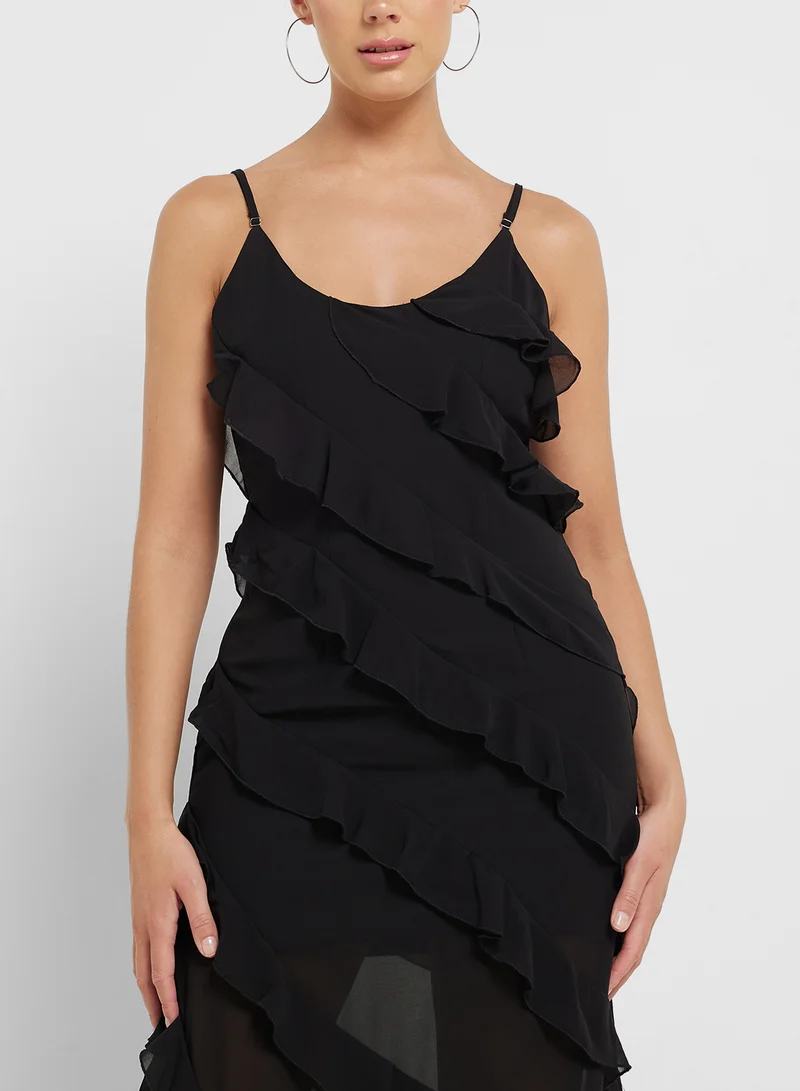 Ginger Ruffled Chiffon Maxi Dress