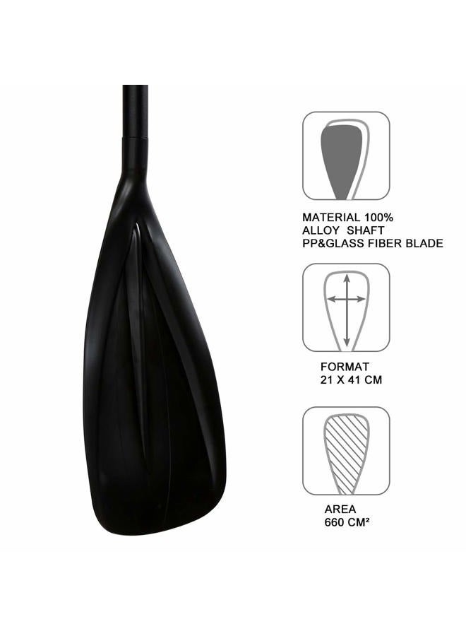 Karltion SUP Paddle - 3 Pieces Adjustable Aluminium SUP Paddle Alloy Shaft Paddle Board Paddles with Glass Fiber Blade for Surfing, Floating,Water Sport-Black - Image 4