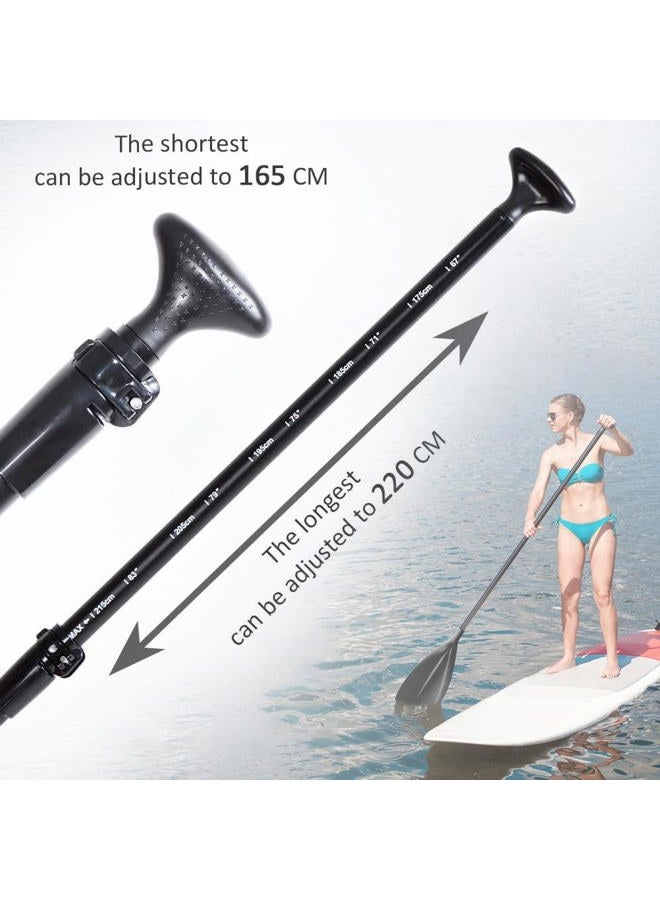 Karltion SUP Paddle - 3 Pieces Adjustable Aluminium SUP Paddle Alloy Shaft Paddle Board Paddles with Glass Fiber Blade for Surfing, Floating,Water Sport-Black - Image 5