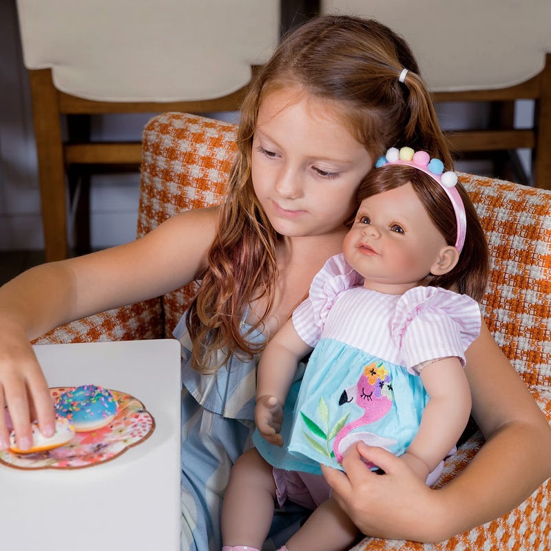 Adora Toddler Time Babies, 20" Premium Doll with Hand Painted Eyelashes and Face, Fresh Baby Powder Scent and Removable Clothing, Birthday Gift for Ages 6+ - Summer Flamingo - Image 3