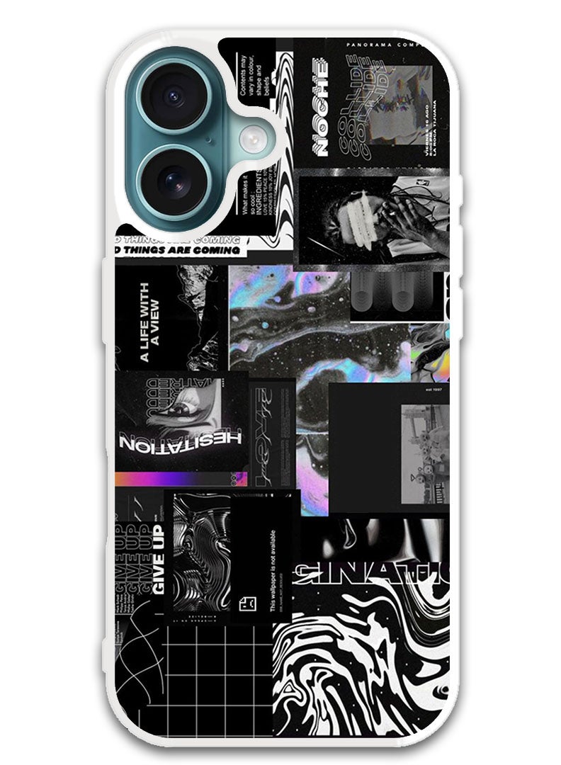 Theodor غطاء حماية لجهاز آبل آيفون 16 بلس أنكسيتى بينج 2 (حافة بيضاء) - Image 1