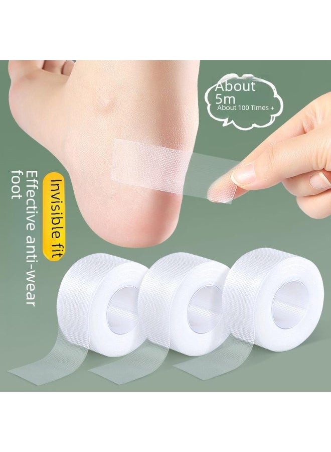 5m Roll of Transparent Silicone Gel Moleskin Tape for Blisters, Unscented, Flexible Protection for Feet Fingers Toes - Waterproof Reusable 