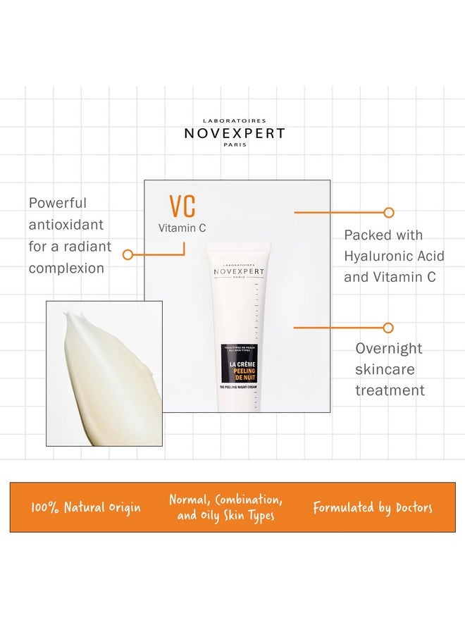 Novexpert The Peeling Night Cream Visibly Brighter Skin Smooth And Radiant Complexion Deeply Exfoliates And Nourishes Hypoallergenic Vegan Normal Combination And Oily Skin Types 1.3 Oz  - Image 2