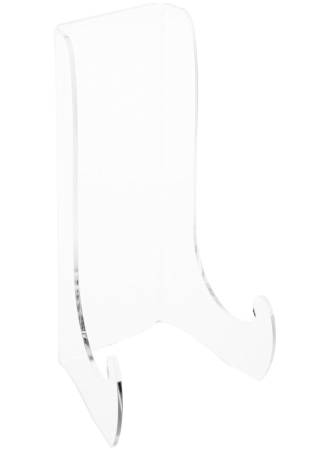 Plymor Clear Acrylic Flat Back Easel with Shallow Support Ledges, 6" H x 4" W x 3.25" D (2 Pack) - Image 1
