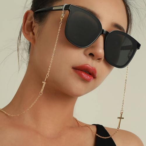 AllenCOCO Cross Glasses Chain, Glasses Strap For Women Sunglasses - 14K Gold Eyeglasses Chain, Eye Glasses Holders Around Neck - Image 3