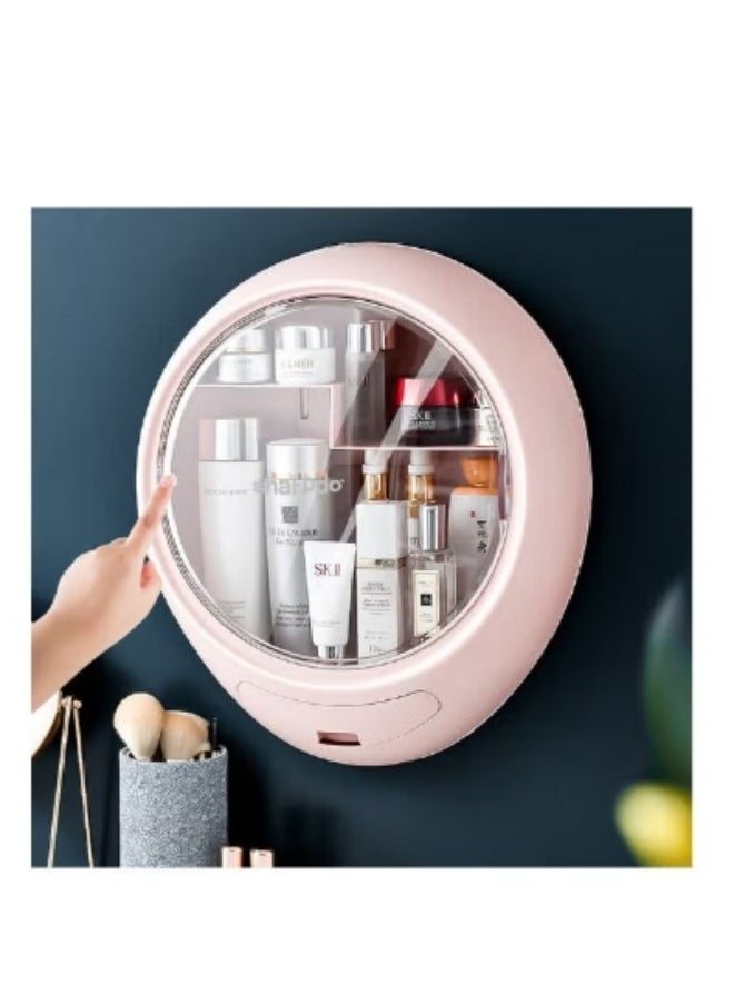 Sharpdo - Multifunctional Wall-mounted Cosmetic Storage Box Pink - Image 1