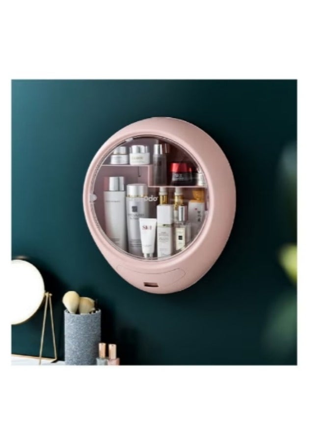 Sharpdo - Multifunctional Wall-mounted Cosmetic Storage Box Pink - Image 1