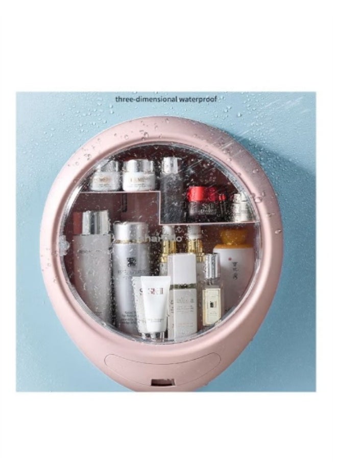 Sharpdo - Multifunctional Wall-mounted Cosmetic Storage Box Pink - Image 1